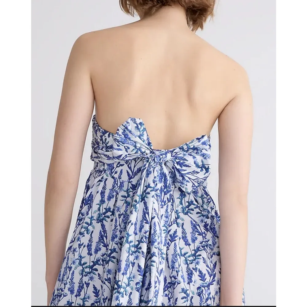J.Crew Collection strapless bow-back maxi dress in meadow print - Picture 3 of 15